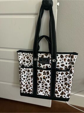 Scout Leopard-Print Tote in White, Brown and Black